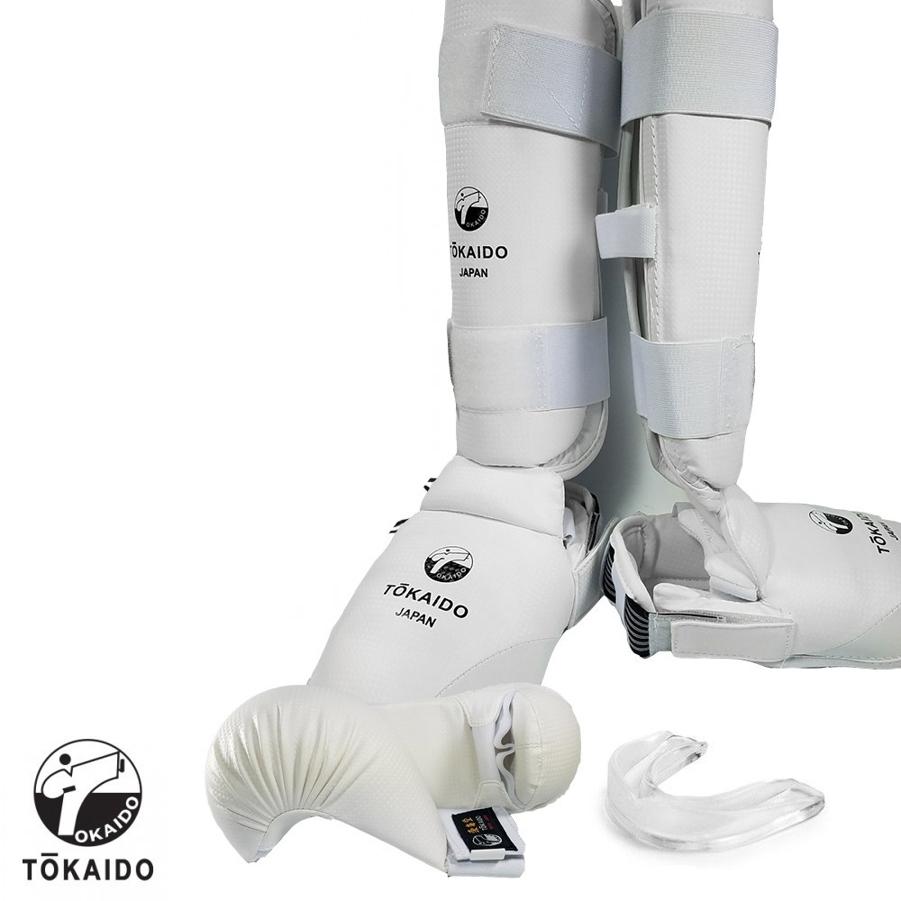 White Tokaido Karate Sparring Shin Guards
