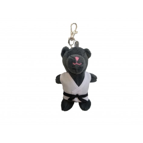 Plush Martial Arts Black Panther Keychain