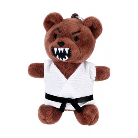 Plush Martial Arts Brown Bear Keychain