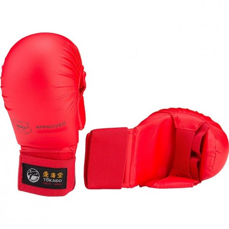 Tokaido Karate WKF Sparring Gloves Red with Thumb