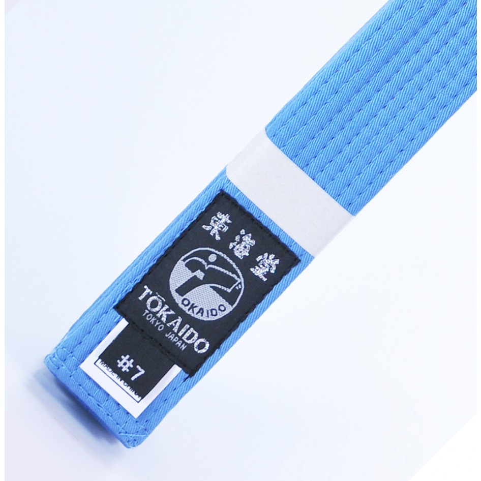 New Tokaido Elite Karate Belt Martial Arts Belt 100% Cotton-Sky Blue 